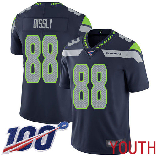 Seattle Seahawks Limited Navy Blue Youth Will Dissly Home Jersey NFL Football #88 100th Season Vapor Untouchable->youth nfl jersey->Youth Jersey
